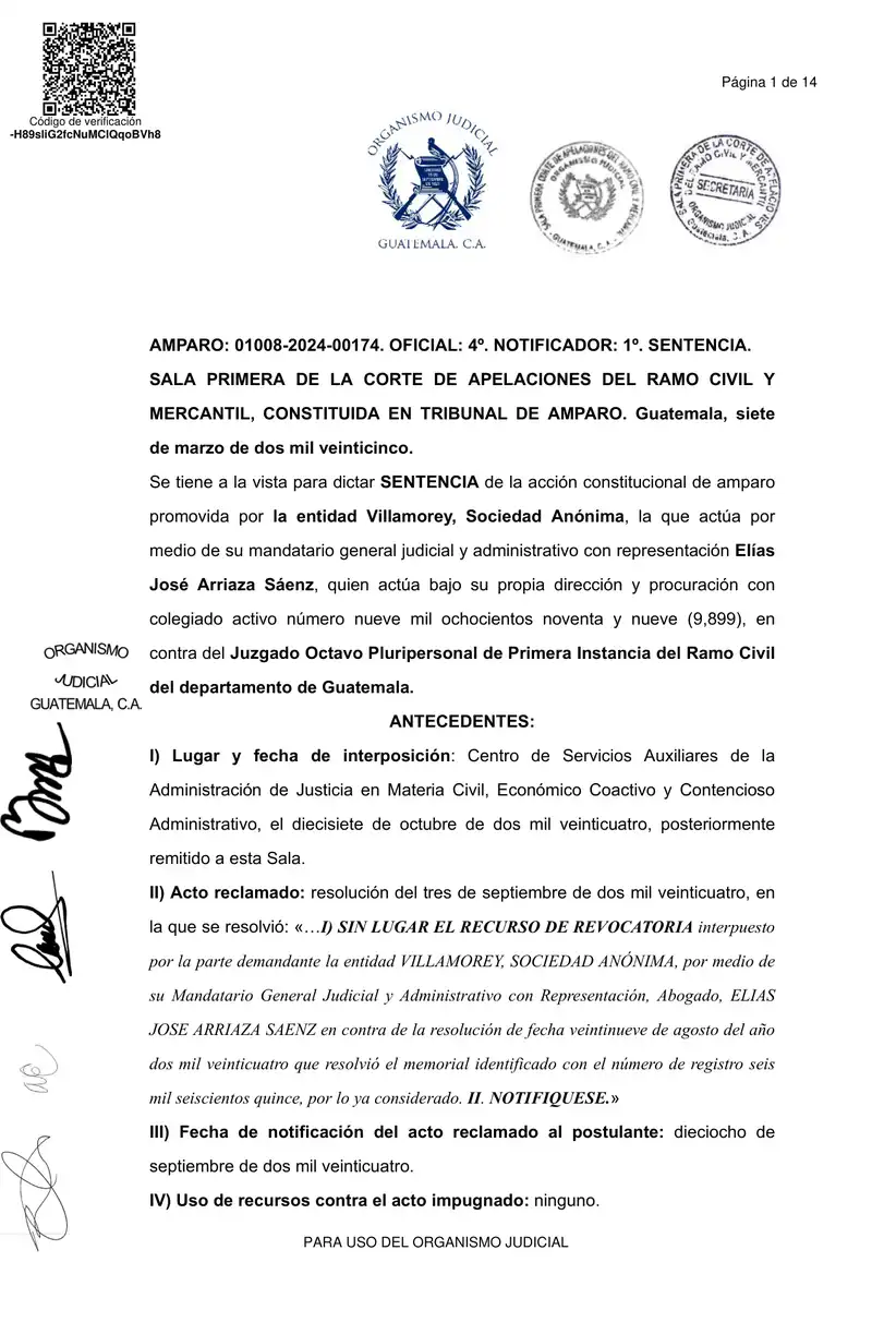 Rejected challenge to Lisa’s representation – Villamorey