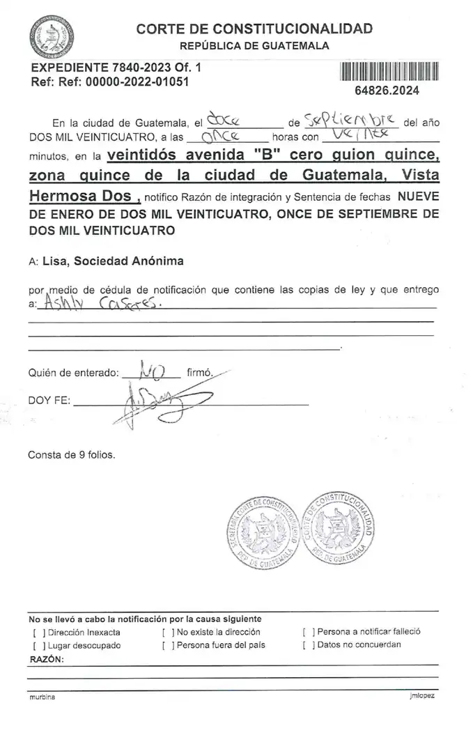 Constitutional Court rejected amparo by Reproductores