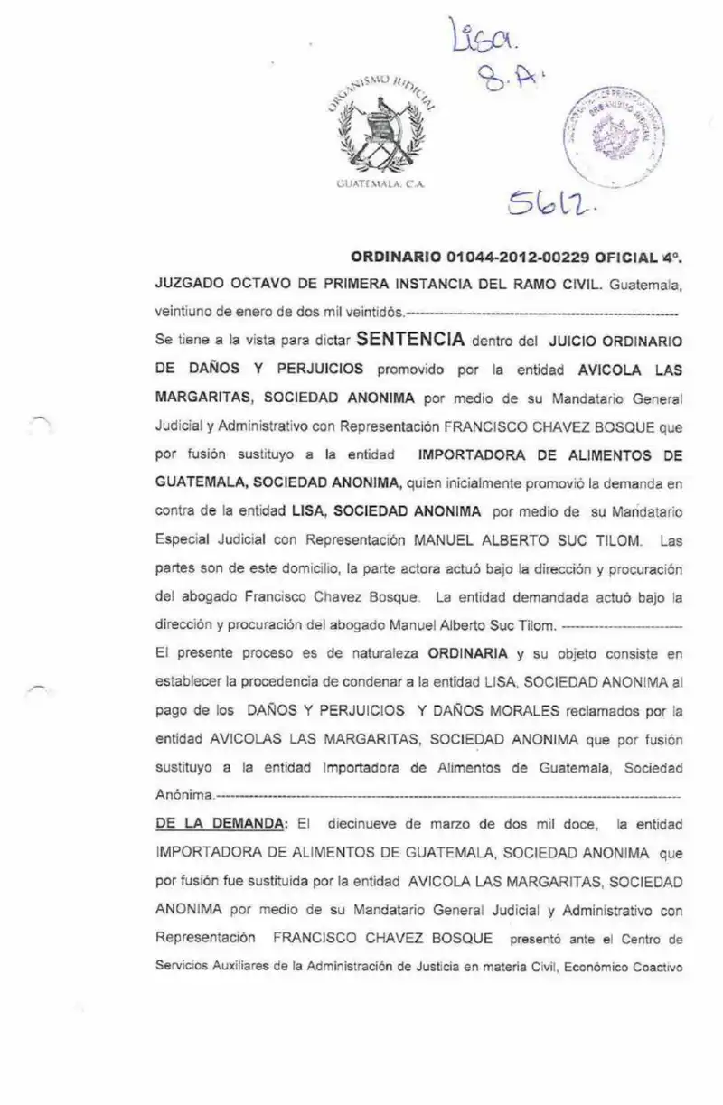 Court dismissed damages claim by Las Margaritas