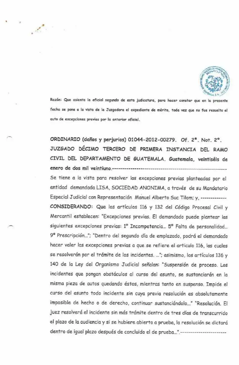 Court dismissed damages claim by Reproductores and Villalobos