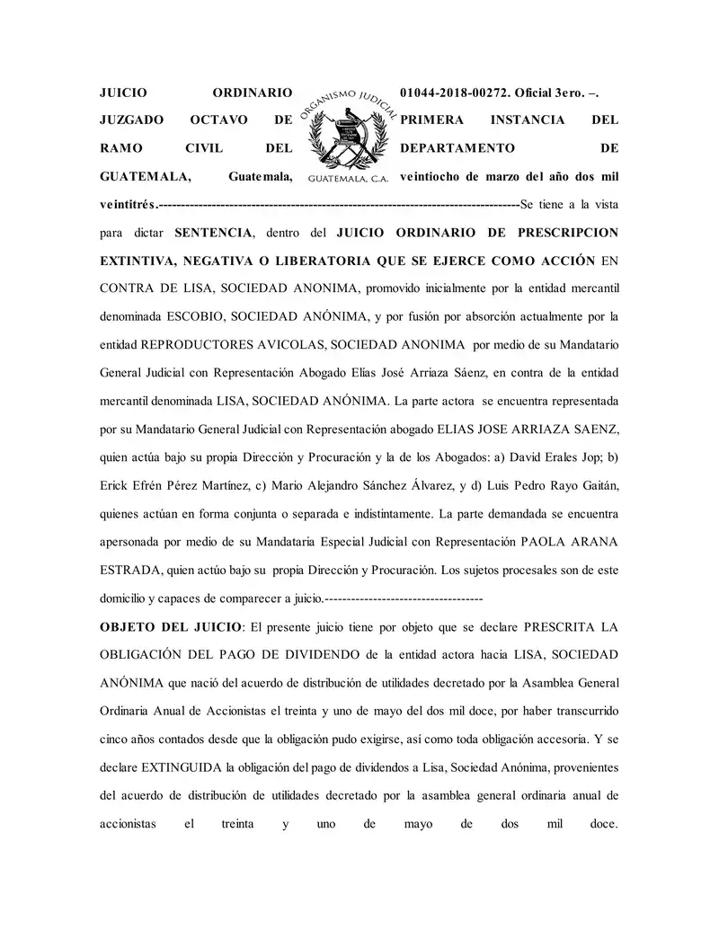 Juzgado rechazó demanda de dividendos de Reproductores