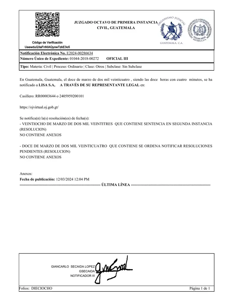 Preview image for Court dismissed dividend case by Reproductores