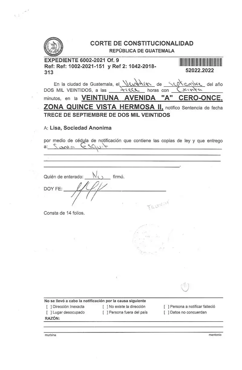 Confirma rechazo de prescripción de dividendos por Las Margaritas