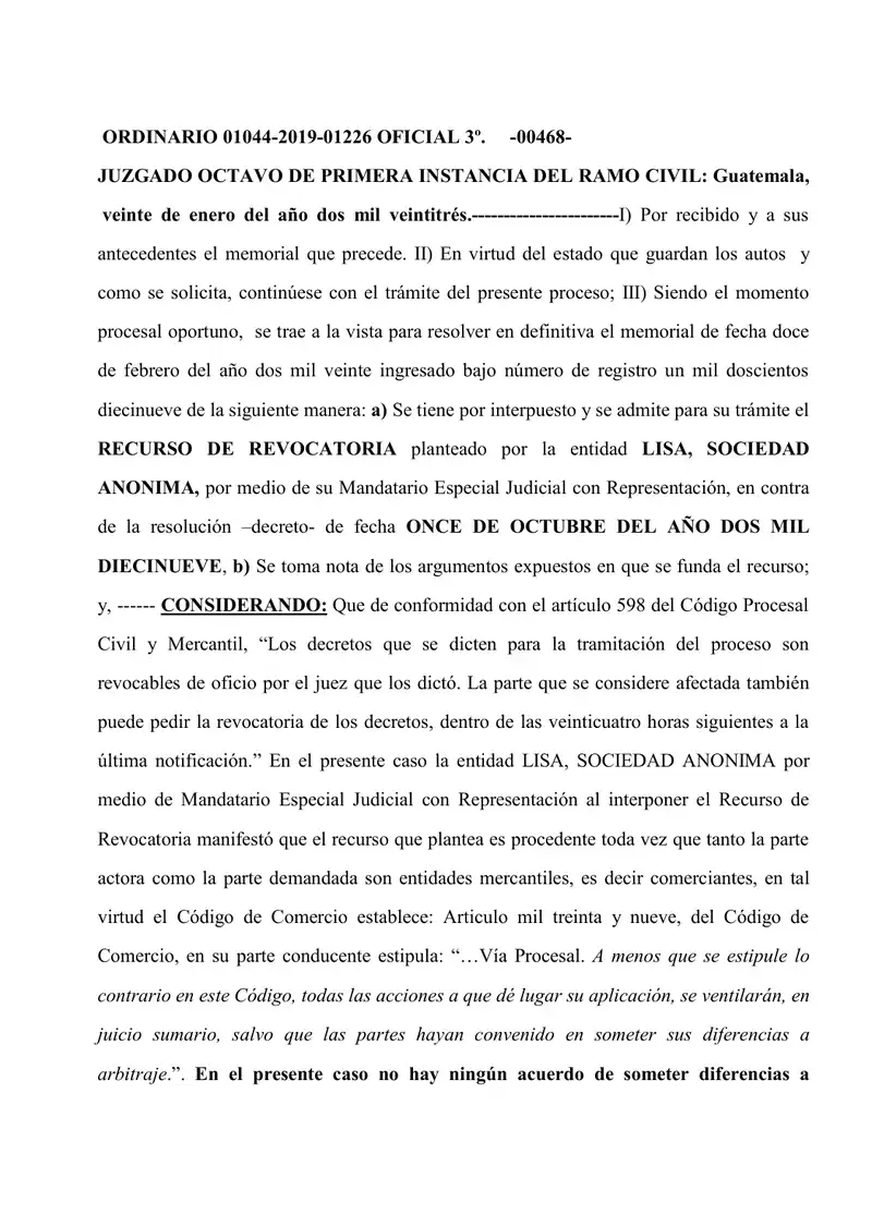 Court revoked dividend claim admission by Inversiones
