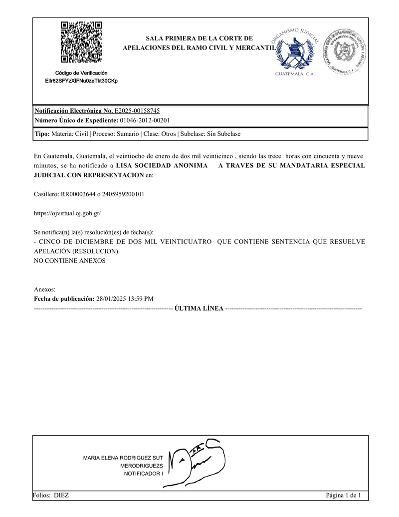 Sala confirmó rechazo de demanda de daños de Administradora