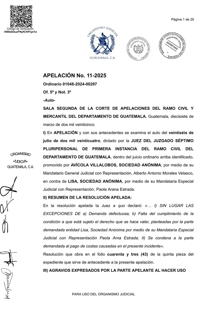 Appeals court reserved merits in abuse claim by Avícola Villalobos