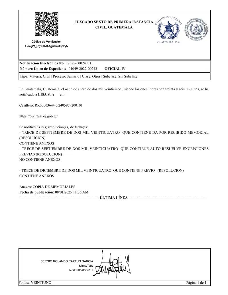 Juzgado remitió reclamo a arbitraje de Torre Nova