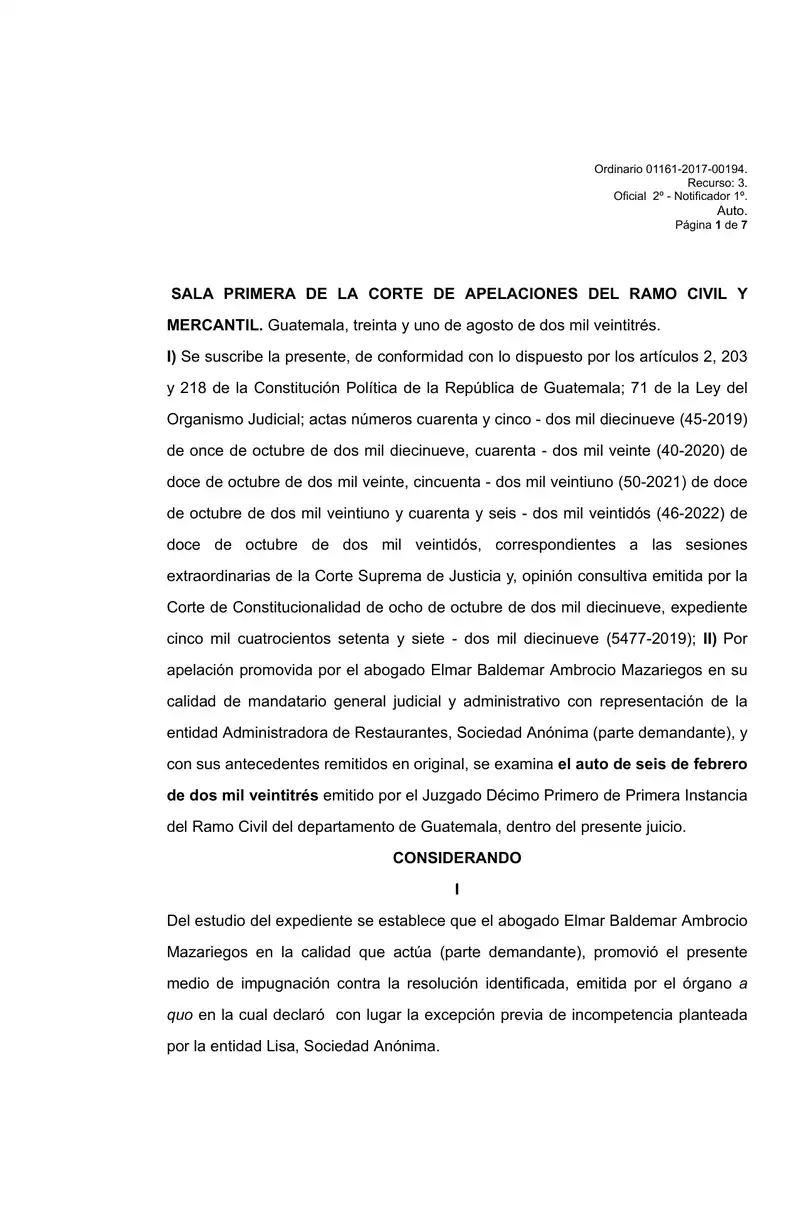 Sala rechazó apelación de Administradora