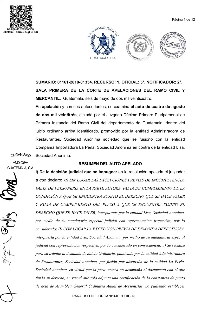 Appeals court upheld dismissal of Administradora’s claim