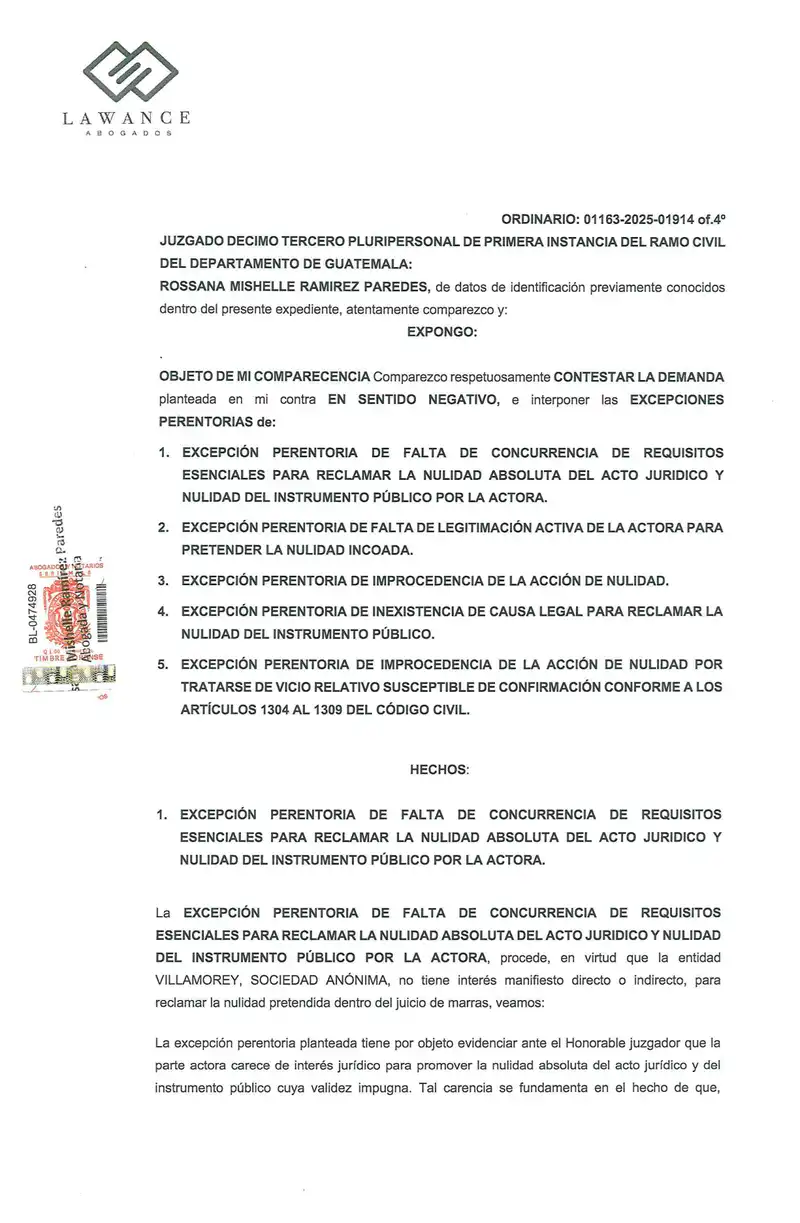 Se opone a la nulidad del auto panameño protocolizado