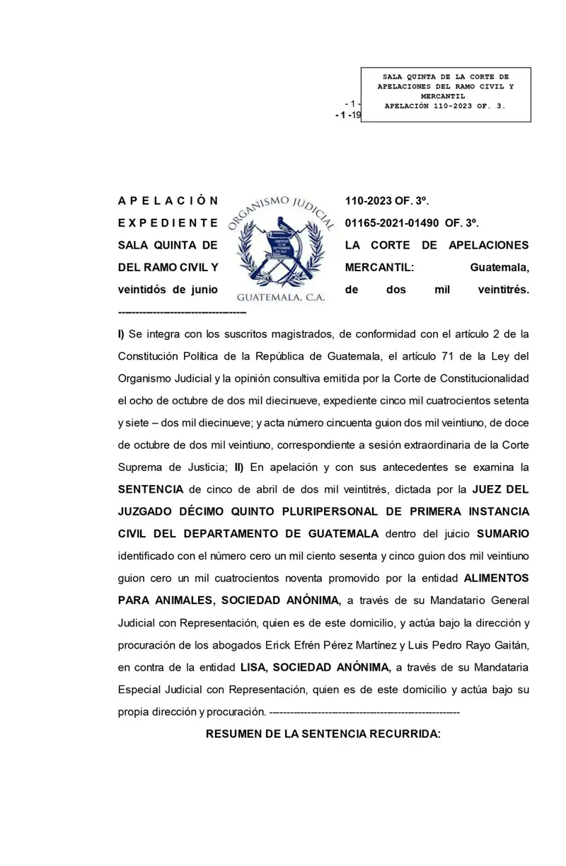 Sala confirmó rechazo de demanda de Alimentos para Animales
