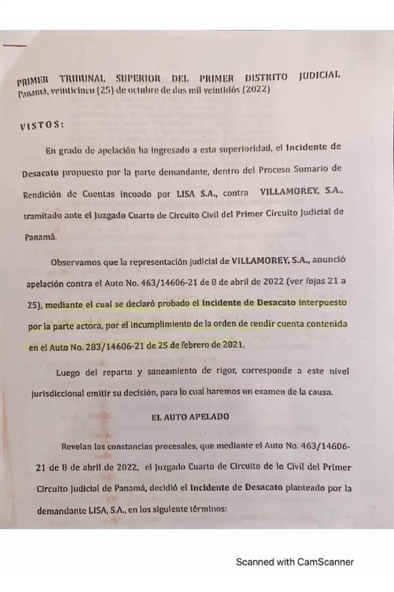 Upholds contempt order against Villamorey