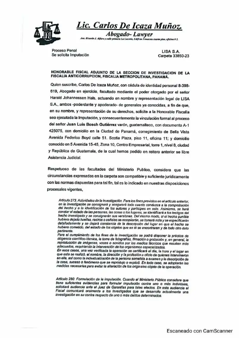 Lisa requested formal indictment of Bosch for embezzlement