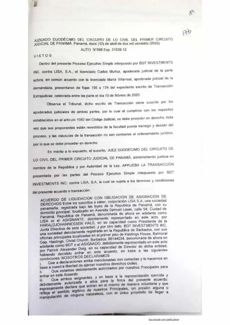 Approves extrajudicial settlement between the parties