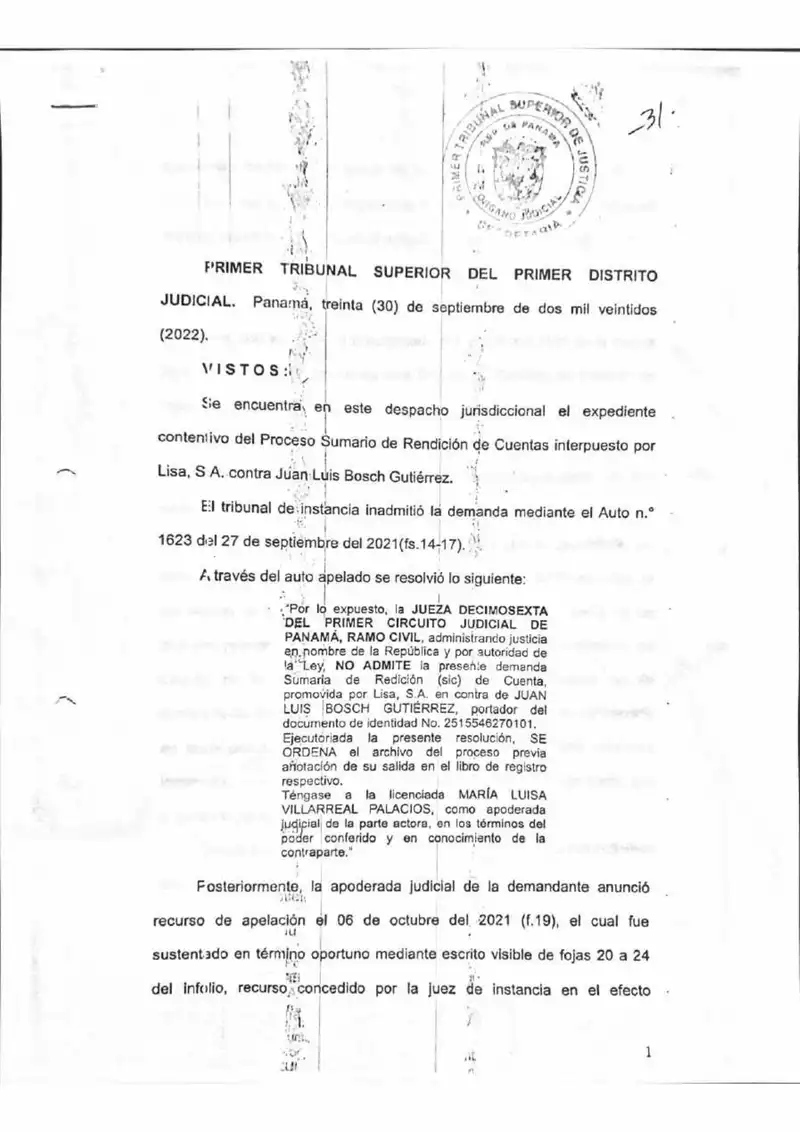 Admits Lisa’s demand for judicial accounting