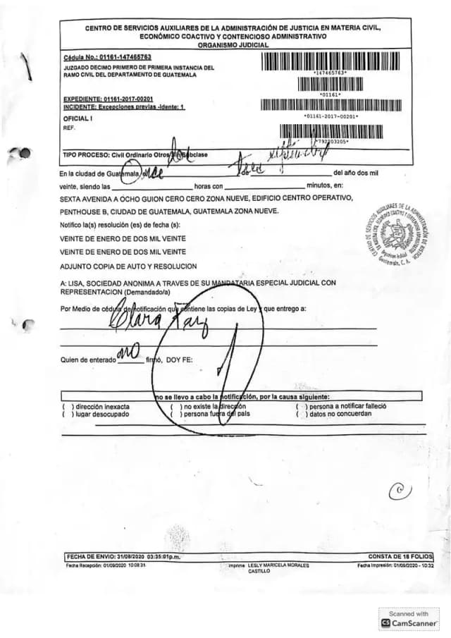 The Eleventh First Instance Civil Court granted Lisa, S.A.'s defective claim exception and rejected San José El Recuerdo's ordinary dividend prescription lawsuit for using ordinary instead of summary proceedings.