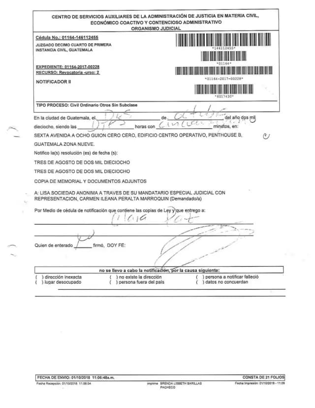 The Fourteenth Civil Court grants Lisa, S.A.'s motion for revocation and rejects Escobio, S.A.'s dividend prescription claim for being filed under the wrong procedural route.